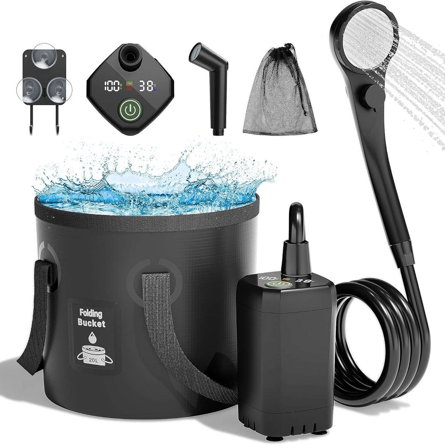 Outdoor Camping Showers - Douche électrique portable auto-amorçante pour extérieur,