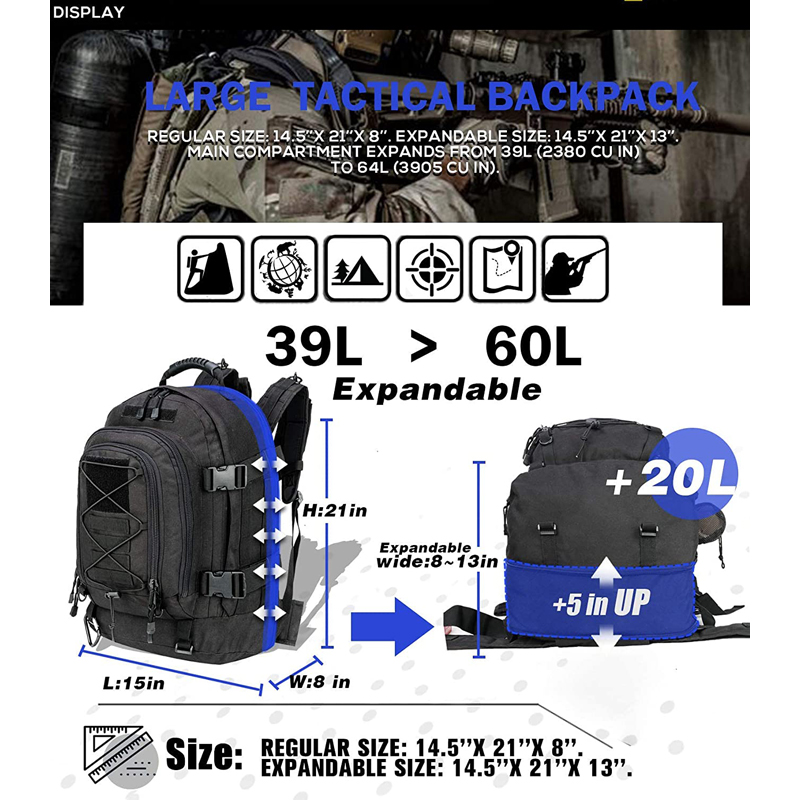 Sac à dos militaire 65L pour h - Lightweight Backpack 65L avis et prix
