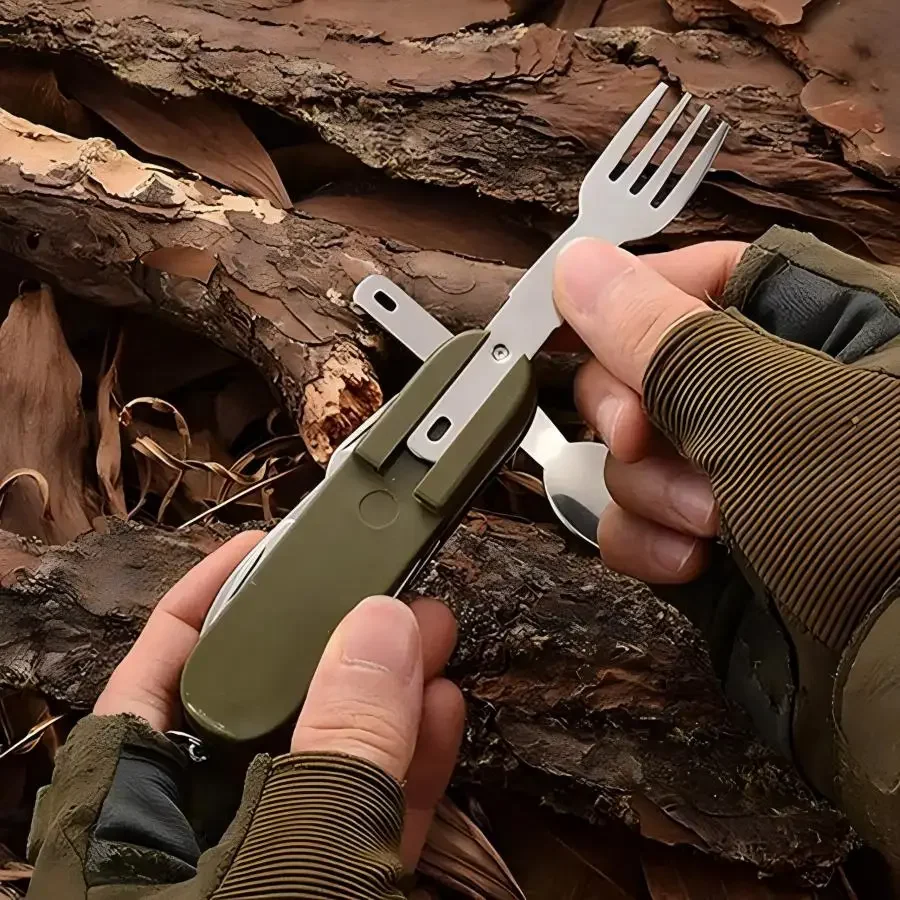 Ensemble de voyage 5-en-1 en a - Outdoor Camping Utensils avis et prix
