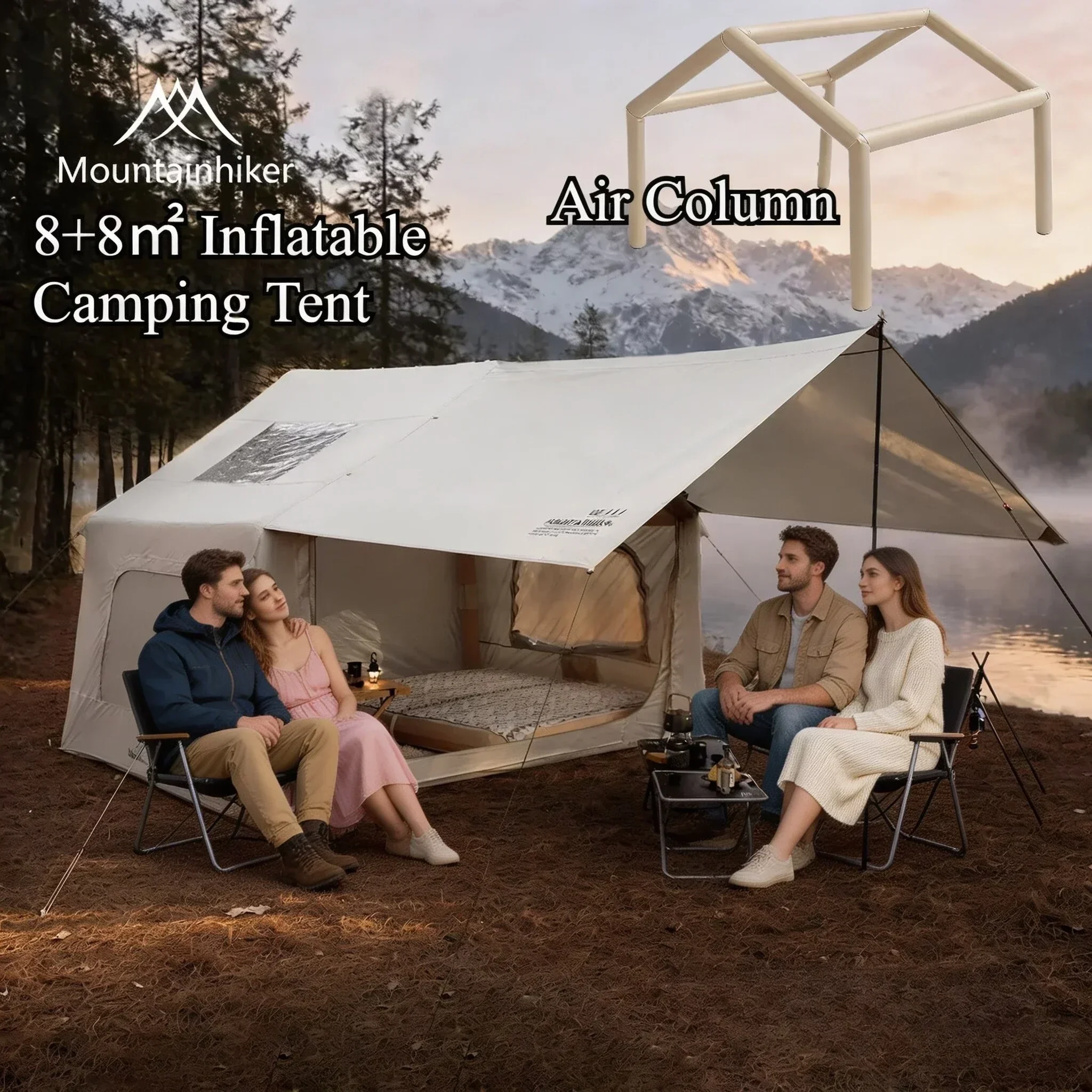 8+8 ㎡   Tente de camping gonfl - Outdoor Camping Inflatable Tent avis et prix