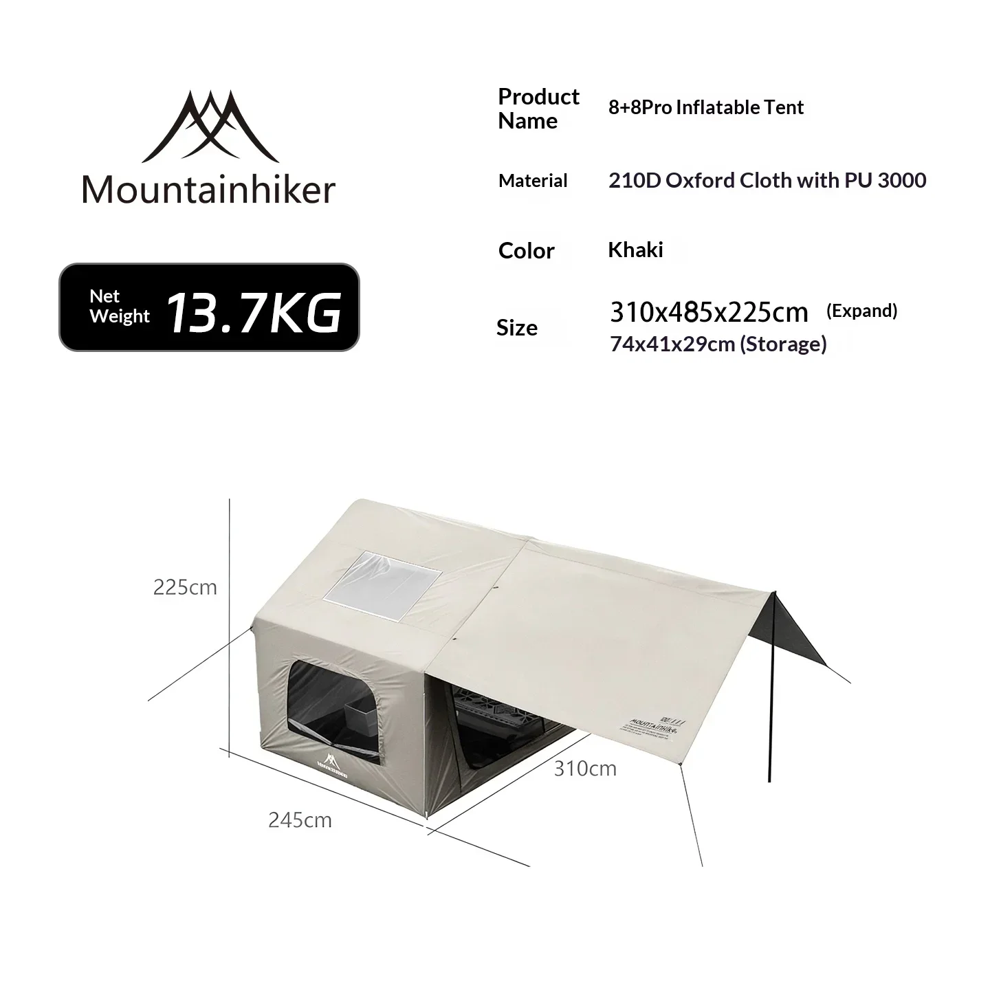 8+8 ㎡   Tente de camping gonfl - Outdoor Camping Inflatable Tent avis et prix